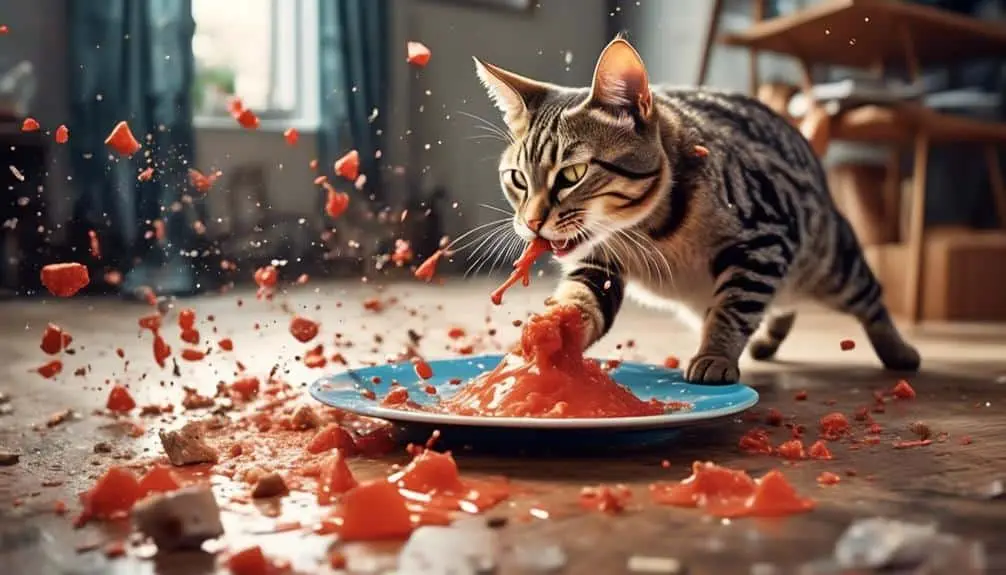 cat licks food dangerously