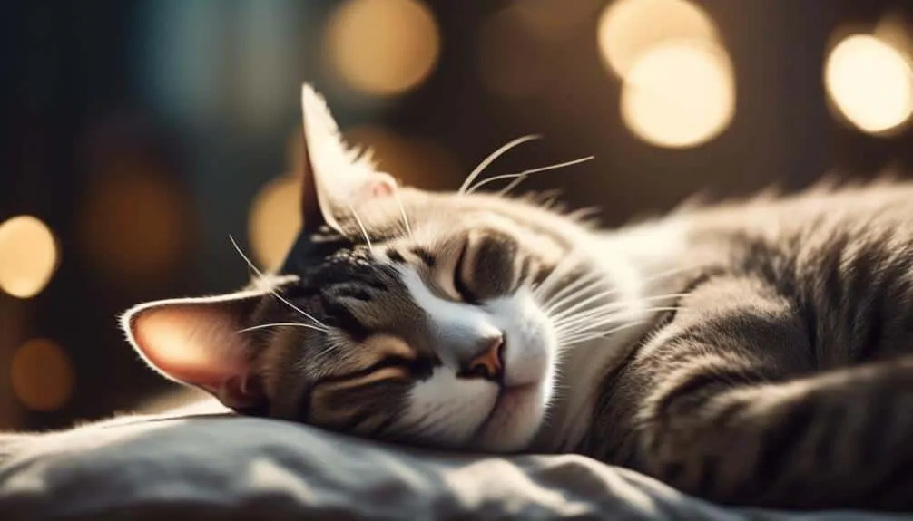 cats sleeping with head up