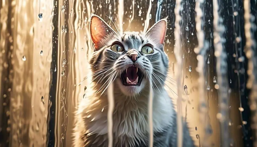 curious cats and shower curtains