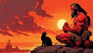 hellboy and his cats